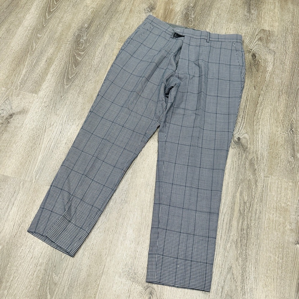 Tiglio Luxe Pants Barbera Gray White Houndstooth Wool Dress Pants Mens 36R 36x28